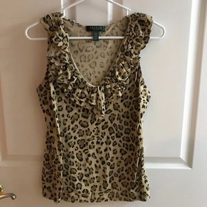 Lauren Ralph Lauren Sleeveless Leopard Blouse